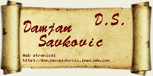 Damjan Savković vizit kartica